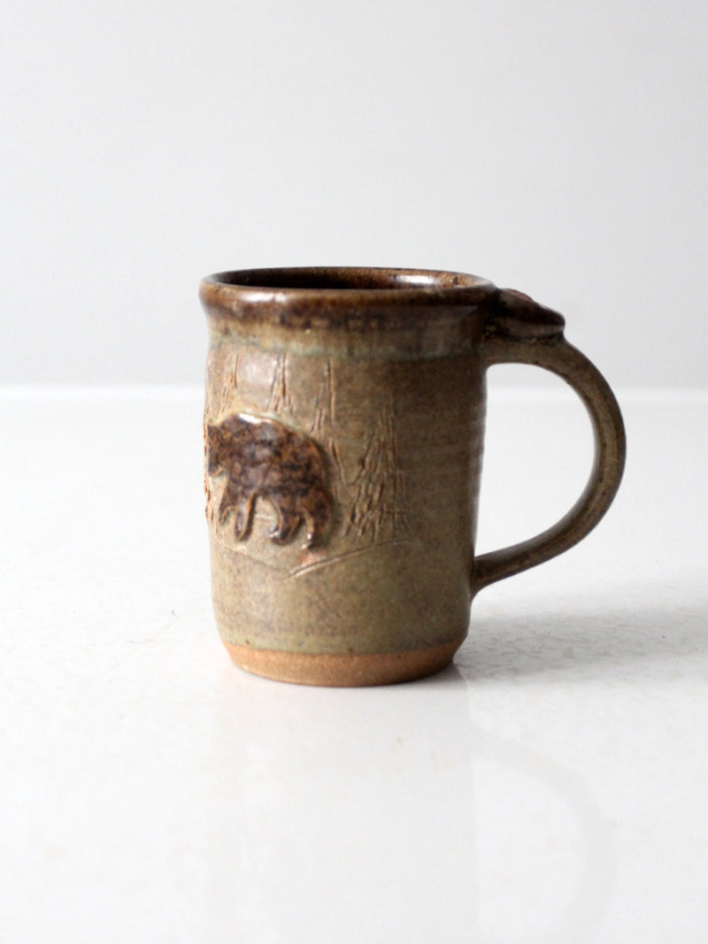 vintage studio pottery bear mug
