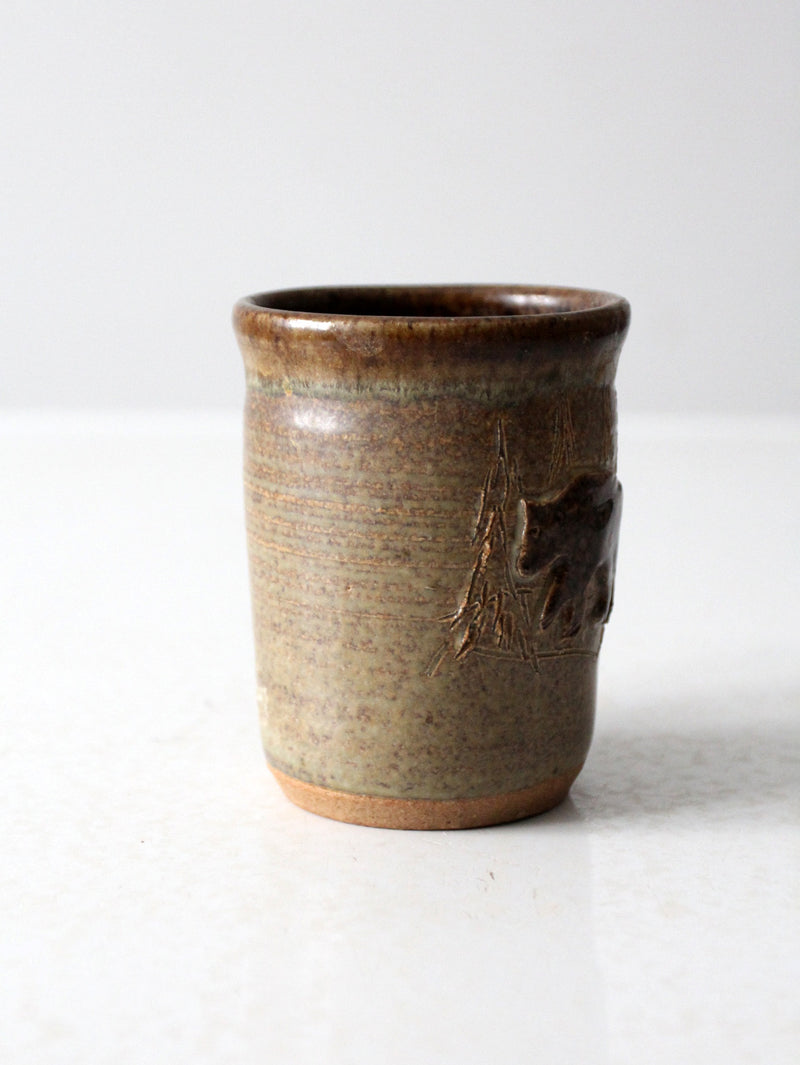 vintage studio pottery bear mug
