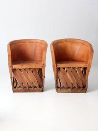 vintage Mexican equipale chairs pair