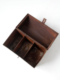 mid-century green galvanized metal toolbox