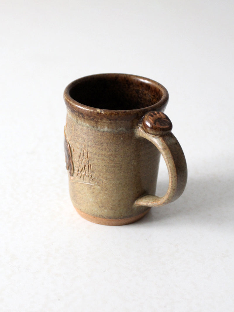 vintage studio pottery bear mug