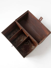 mid-century green galvanized metal toolbox