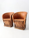 vintage Mexican equipale chairs pair