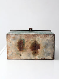 mid-century green galvanized metal toolbox