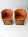 vintage Mexican equipale chairs pair