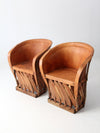 vintage Mexican equipale chairs pair