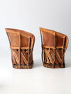 vintage Mexican equipale chairs pair