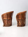 vintage Mexican equipale chairs pair