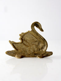 vintage brass swan desk figure