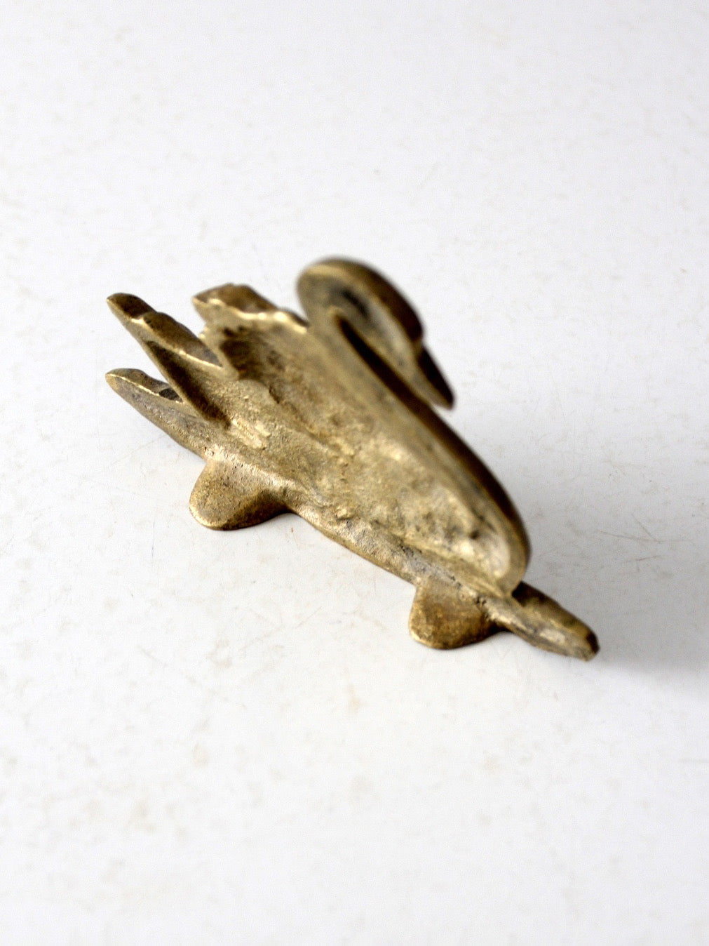 vintage brass swan desk figure