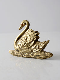 vintage brass swan desk figure