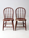 antique painted spindle back chairs a pair