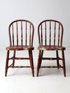 antique painted spindle back chairs a pair
