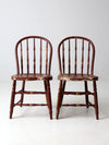 antique painted spindle back chairs a pair