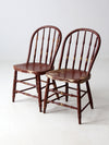 antique painted spindle back chairs a pair