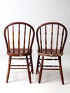 antique painted spindle back chairs a pair