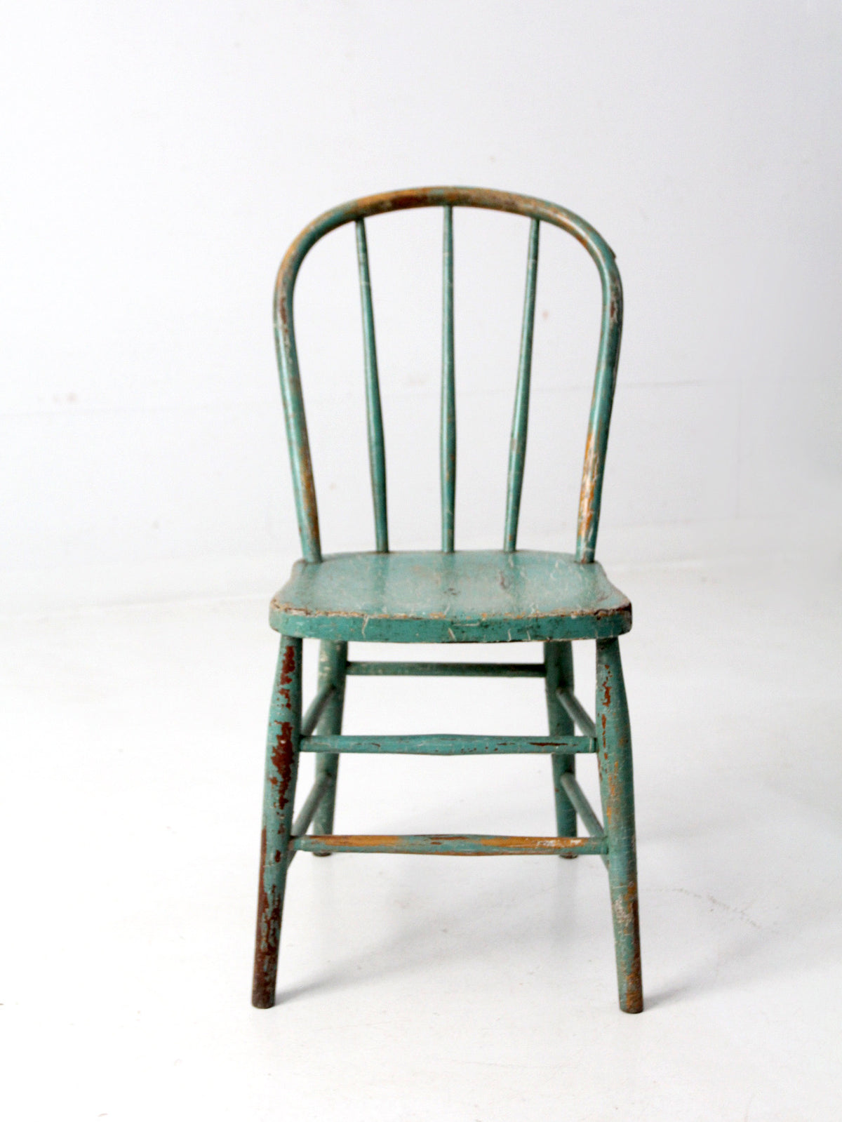 antique painted back spindle chair