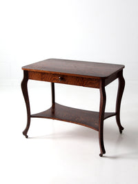 antique tiger oak library table