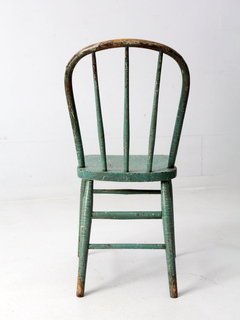 antique painted back spindle chair
