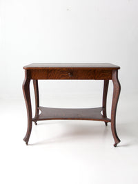 antique tiger oak library table