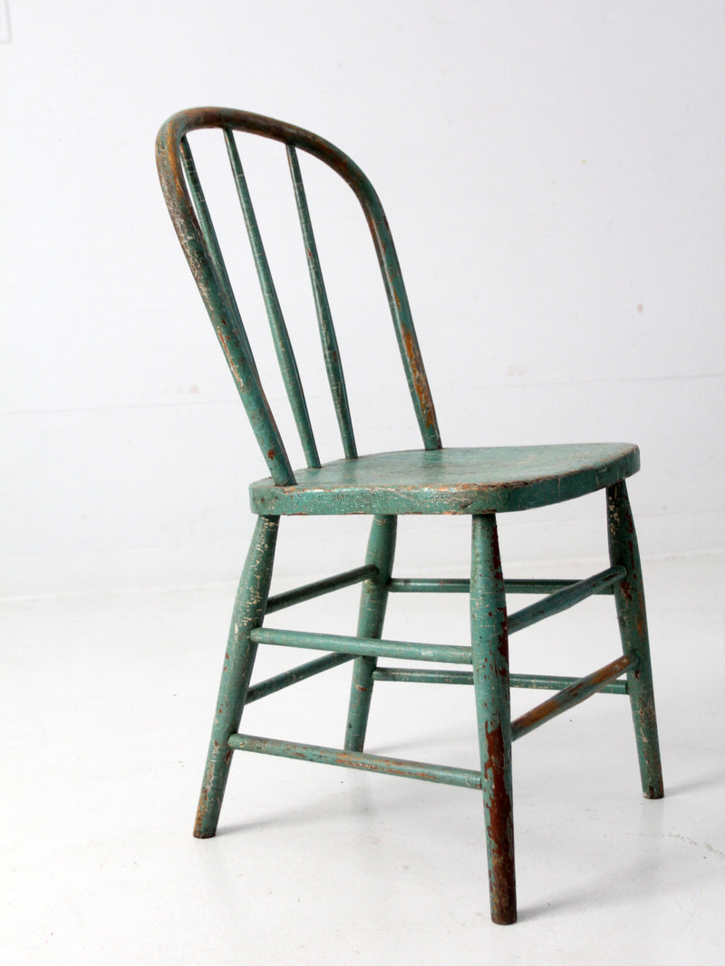antique painted back spindle chair