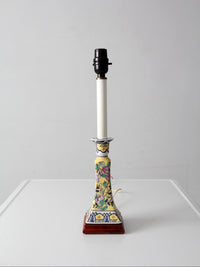Chinoiserie style floral ceramic table lamp
