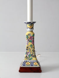 Chinoiserie style floral ceramic table lamp