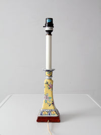 Chinoiserie style floral ceramic table lamp