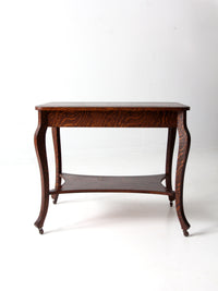 antique tiger oak library table