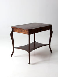 antique tiger oak library table