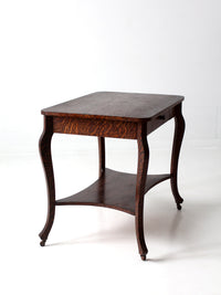 antique tiger oak library table