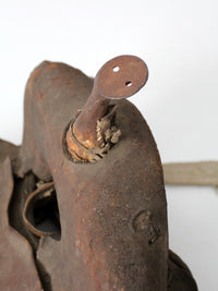 old western leather saddle decorative ranch decor
