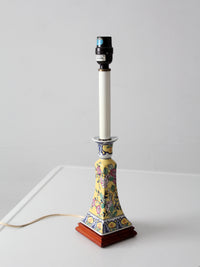 Chinoiserie style floral ceramic table lamp