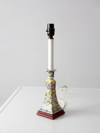 Chinoiserie style floral ceramic table lamp