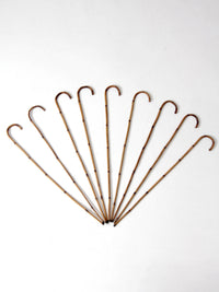collection of antique bamboo walking canes