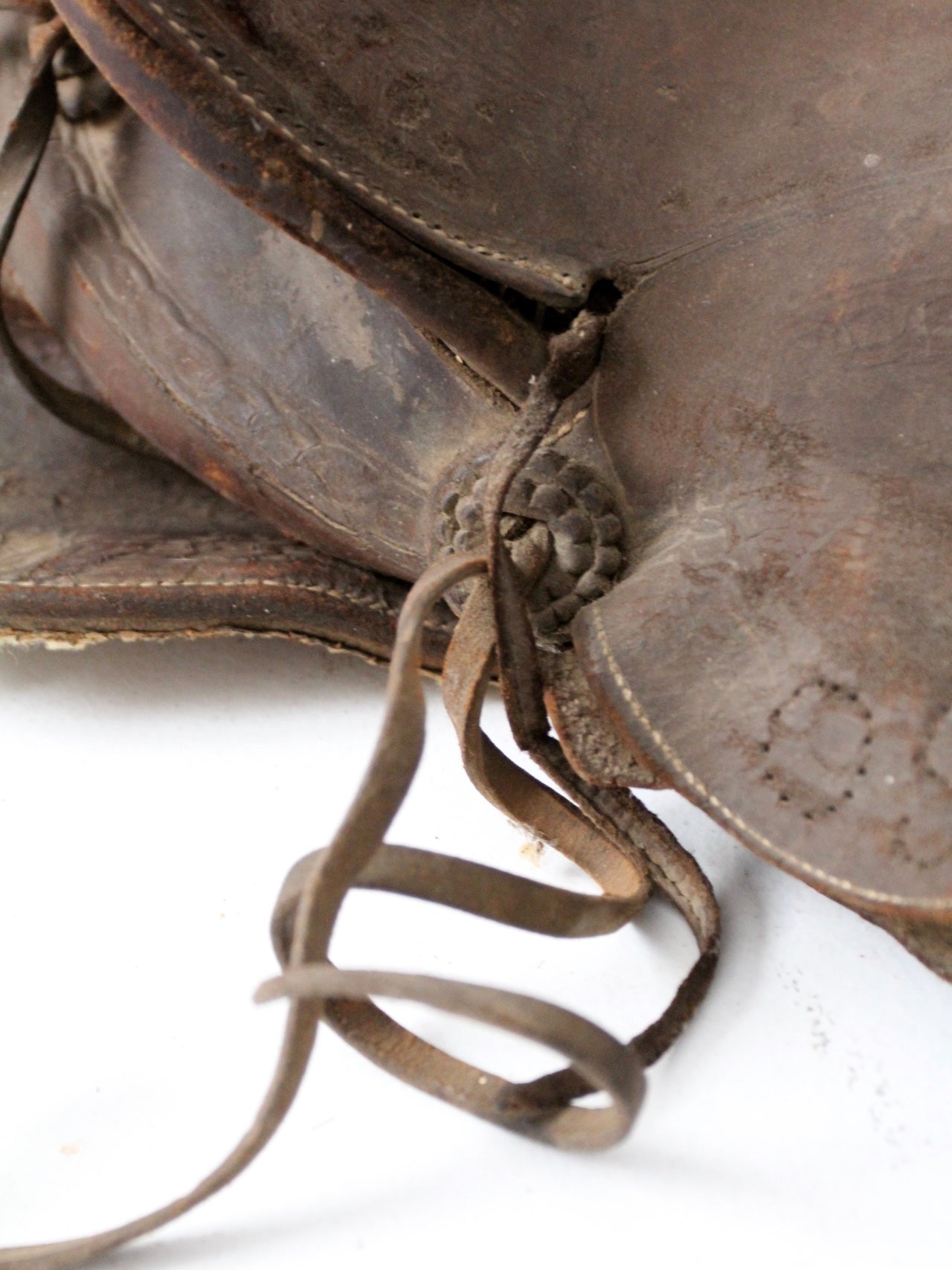old western leather saddle decorative ranch decor