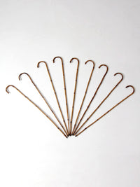 collection of antique bamboo walking canes