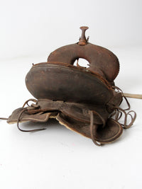 old western leather saddle decorative ranch decor
