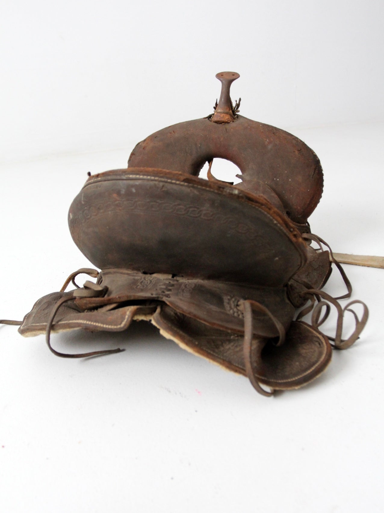 old western leather saddle decorative ranch decor