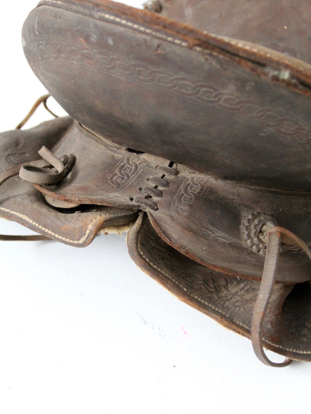 old western leather saddle decorative ranch decor