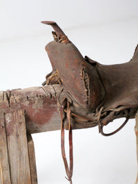 old western leather saddle decorative ranch decor