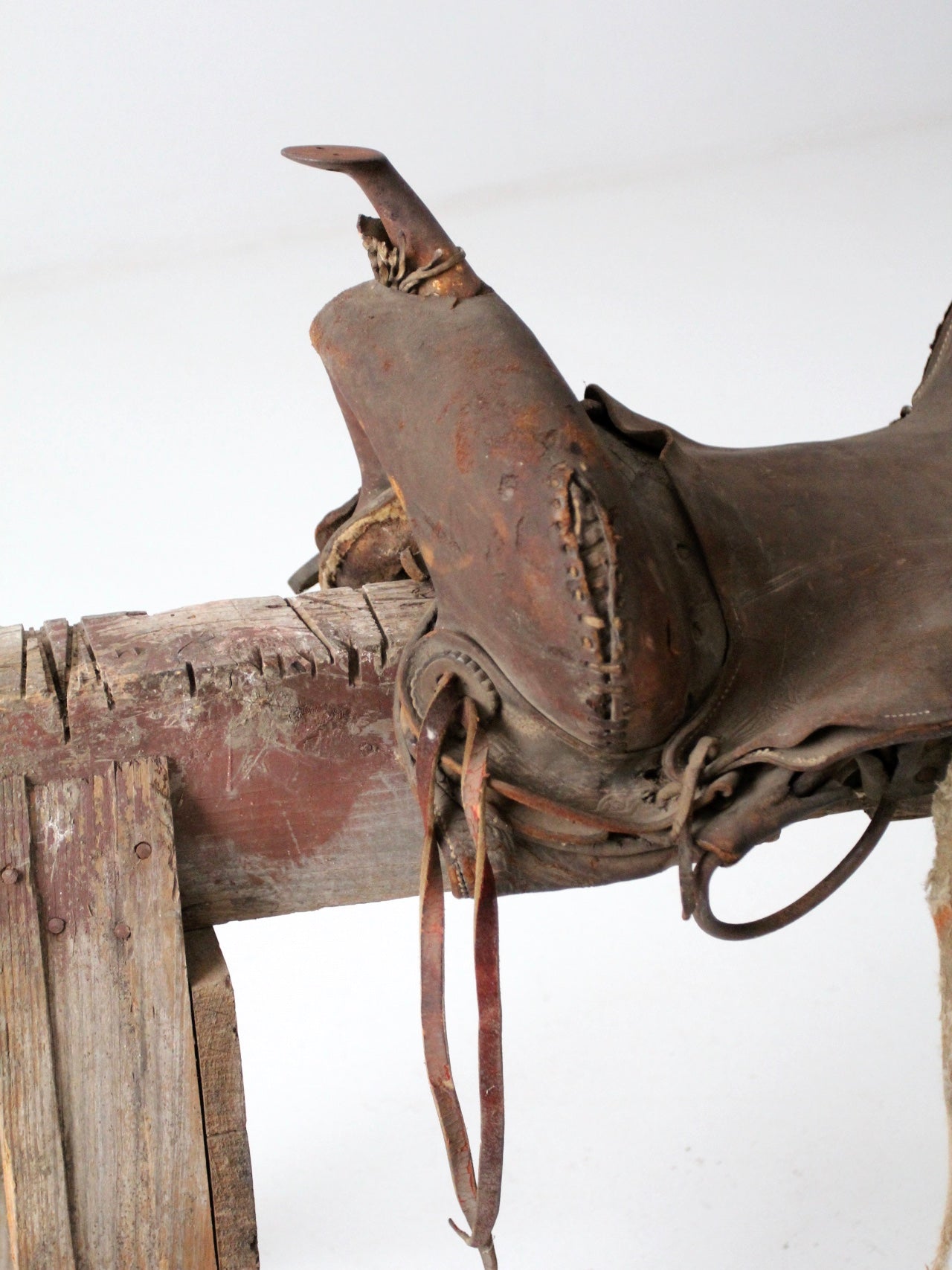 old western leather saddle decorative ranch decor