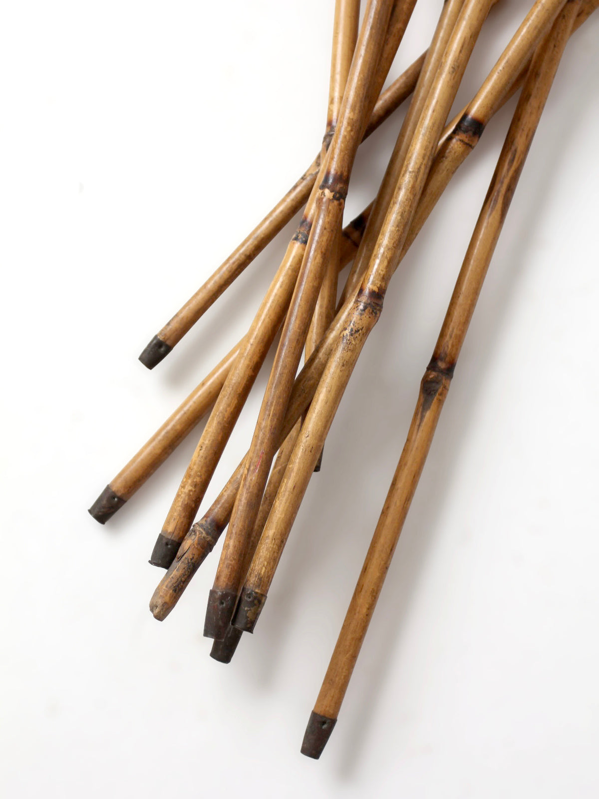 collection of antique bamboo walking canes