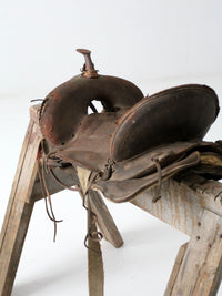 old western leather saddle decorative ranch decor