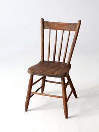 antique primitive farmhouse chair with plank seat