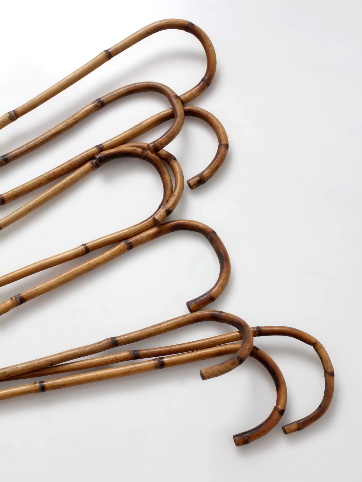 collection of antique bamboo walking canes