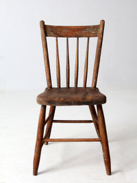antique primitive farmhouse chair with plank seat