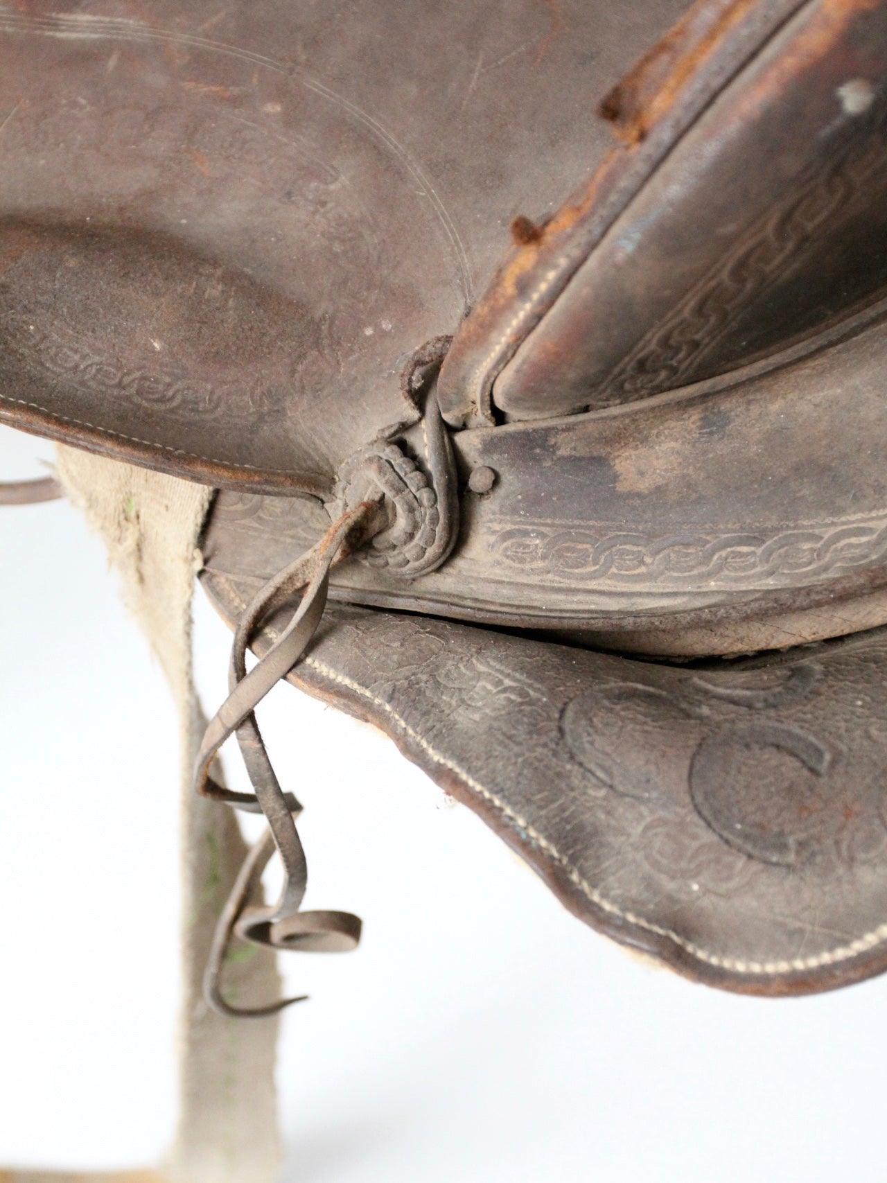 old western leather saddle decorative ranch decor