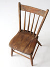 antique primitive farmhouse chair with plank seat