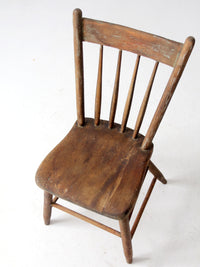 antique primitive farmhouse chair with plank seat